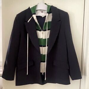 Anthropologie Black and Green Blazer Suit Jacket
